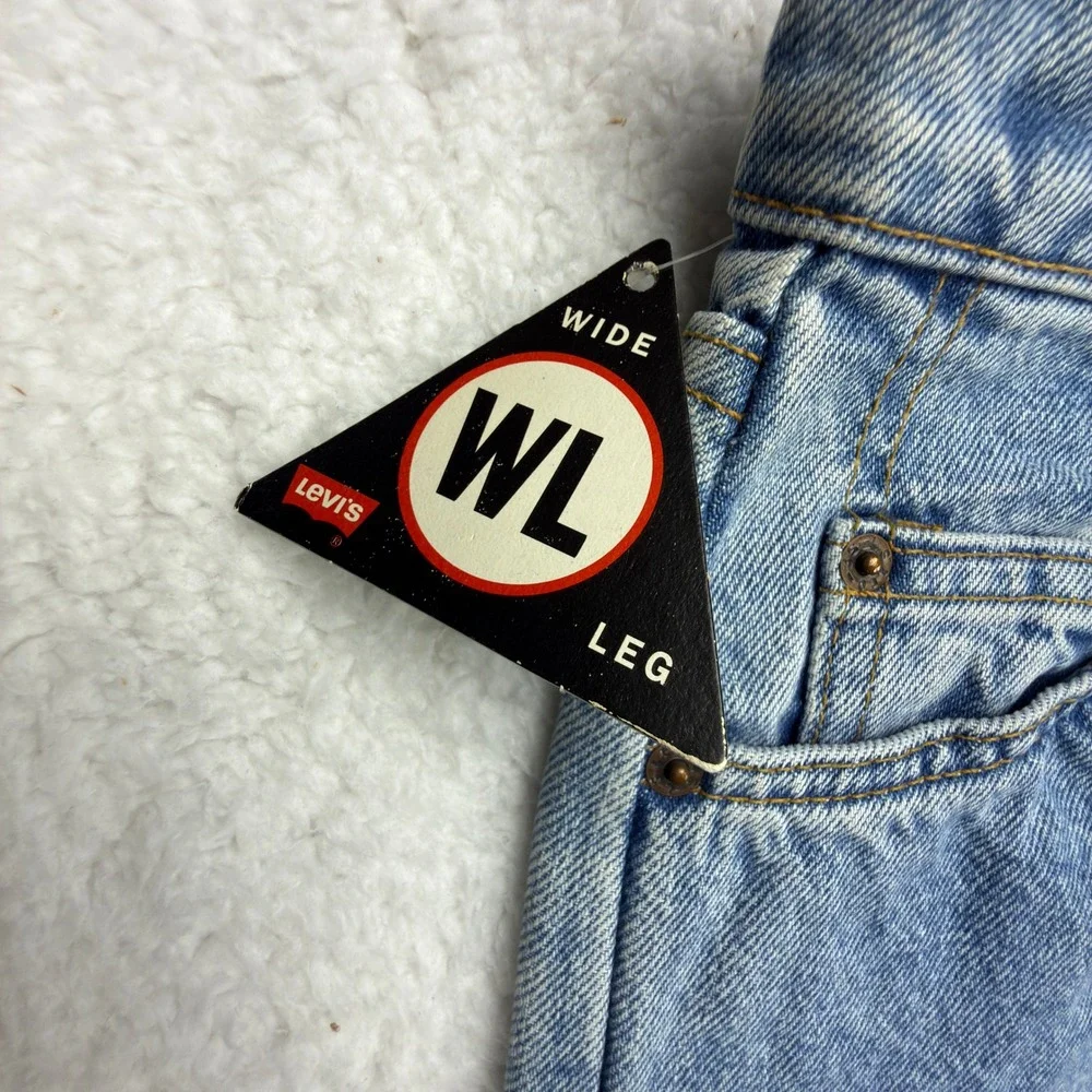 Vintage 90s Levis 565 Wide Leg Student Jeans 28x32 USA NOS NWT